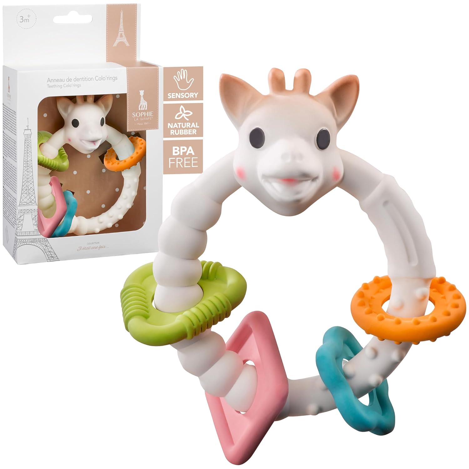 Sophie la girafe Teething Colo'rings | Light & Easy to Grasp | Designed with Natural Rubber to Soothe & Awaken All 5 Senses