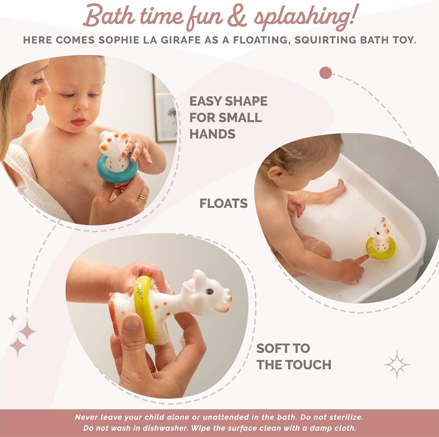 Sophie la girafe, Fresh Touch Bath Toy | Colors May Vary (Blue or Yellow) | Fun Toy That Floats & Sprays Water When Pressed