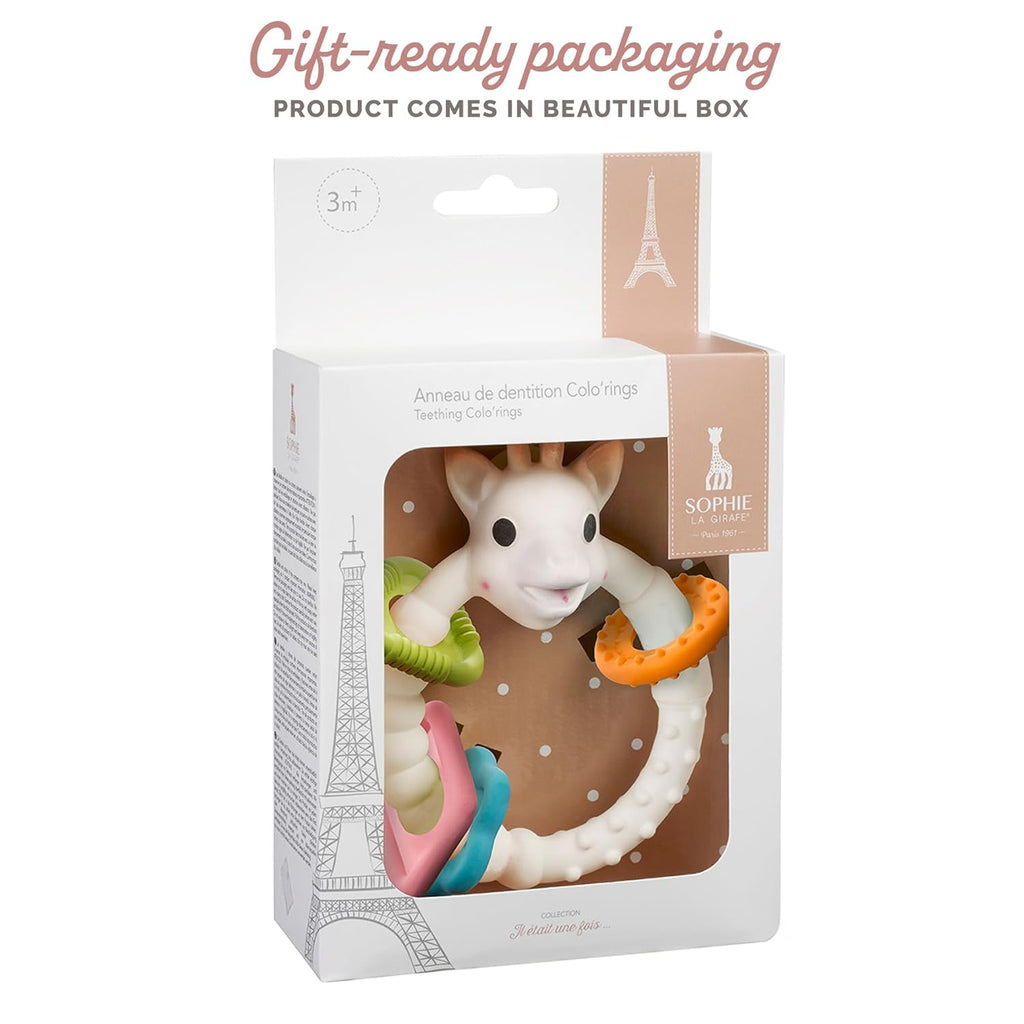 Sophie la girafe Teething Colo'rings | Light & Easy to Grasp | Designed with Natural Rubber to Soothe & Awaken All 5 Senses