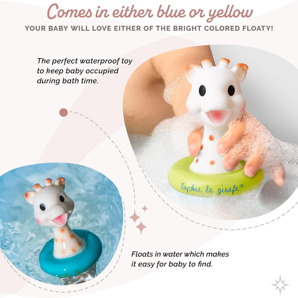 Sophie la girafe, Fresh Touch Bath Toy | Colors May Vary (Blue or Yellow) | Fun Toy That Floats & Sprays Water When Pressed