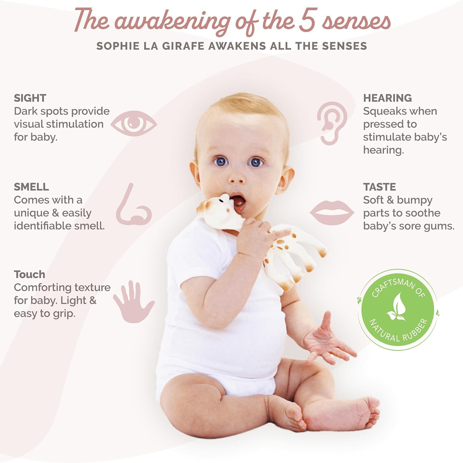 Sophie la girafe Classical Creation Birth Set #1 | Gift Set Includes Gift Bag, Card, Sophie la girafe & Teething Ring | Handcrafted in France | Made from Natural Rubber | Designed for Teething Babies