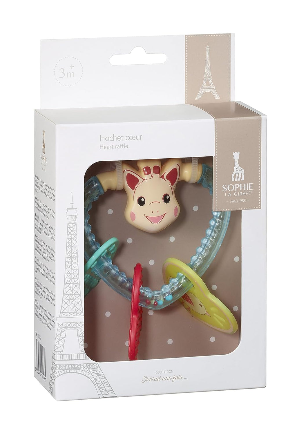 Sophie la Girafe Heart Rattle | Handcrafted in France | Light & Easy to Grasp | Awaken All 5 Senses